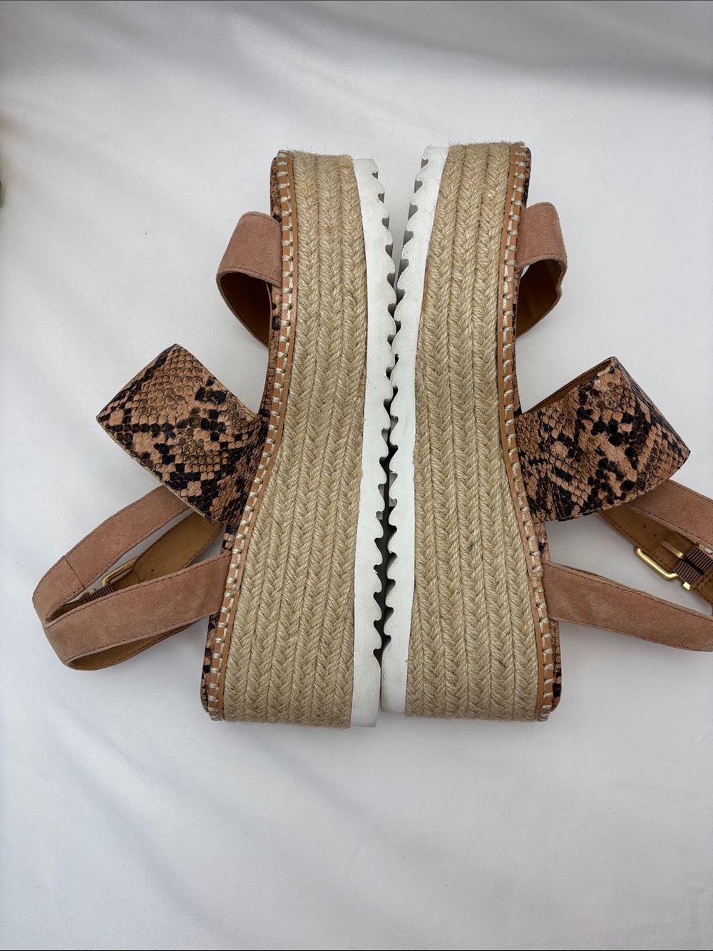 Crown Vintage Women’s 9.5 an Snake-Print Espadrille‎ Wedge Sandals #371 - Picture 7 of 12
